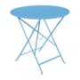 Bistro Foldable table metal blue /Ø 77 cm - 3/4 persons - Parasol hole - Fermob