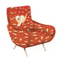 Gepolsterter Sessel Toiletpaper / Chat textil rot orange bunt / Katze - Velours - Seletti