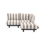 Canapé de jardin 2 places Paletti set tissu marron / Accoudoir droite - L 190 cm - Fatboy