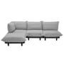 Gartensofa 4-Sitzer Paletti set textil grau / Armlehne links - L 280 x 190 cm - Fatboy