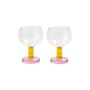 Bicchiere da vino Cantine vetro rosa / Set di 2 - & klevering