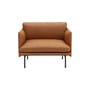 Fauteuil rembourré Outline cuir marron - Muuto
