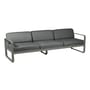 Gartensofa 3-Sitzer Bellevie metall textil grau 3-Sitzer-Sofa / L 235 cm - Bezug weiß - Fermob