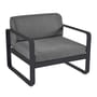 Fauteuil rembourré Bellevie Lounge métal tissu gris / Tissu graphite - Fermob