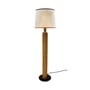 Lampada a stelo Riviera tessuto bianco legno naturale / Rattan & cotone - H 155 cm - Maison Sarah Lavoine