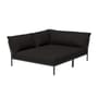 Modulares Gartensofa Level 2 Cozy textil schwarz / Weiche Rückenlehne & tiefe Sitzfläche - Eckmodul links - L 173,5 x T 139 cm - Houe