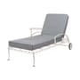 Transat inclinable à roulettes Al Fresco métal / Matelas inclus - Tablette latérale pivotante - BUSINESS & PLEASURE
