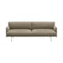Canapé droit Outline Soft tissu vert / 3 places - L 220 cm - Muuto
