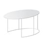 Tavolino Slim Irony ovale metallo bianco ovale / 86 x 54 cm H 42 cm - Zeus