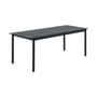 Linear Rectangular table metal black / Steel - 200 x 75 cm - Muuto
