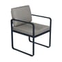 Fauteuil de repas rembourré Bellevie métal tissu beige / Tissu taupe grisé - Fermob