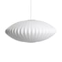 Suspension Bubble Saucer tissu blanc / Medium - Motifs verticaux / George Nelson, 1947 - Hay