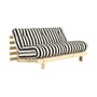 Canapé convertible Roots tissu noir / L 160 cm - 3 positions / Structure pin clair - KARUP