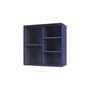 Wandablage Ripple II holz blau / Vitrine - B 69.6 x T 30 x H 69,6 cm / Gewelltes Glas - MONTANA