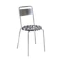 Chaise empilable Petit Rond INDOOR métal / Assise tissu zèbe - Frama 