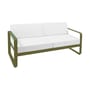 Canapé de jardin 2 places Bellevie métal tissu vert / L 160 cm - Tissu blanc grisé - Fermob
