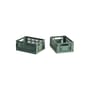 Lot de 2 paniers Colour Crate MINI plastique vert / 17 x 13 cm - Recyclé - Hay