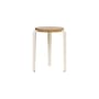 Stappelbarer Hocker Lou metall weiß / H 45 cm - Eiche öko-zertifiziert - TIPTOE