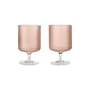 Set de 2 verres à vin Ripple verre rose / 27 cl - Ferm Living