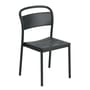 Sedia impilabile Linear metallo nero / Acciaio - Muuto