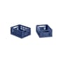 Lot de 2 paniers Colour Crate MINI plastique bleu / 17 x 13 cm - Recyclé - Hay