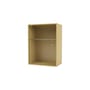 Badezimmer-Hängeschrank Ripple holz gelb / B 35,4 x T 20 x H 46,8 cm - Gewelltes Glas - MONTANA