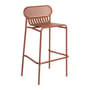 Tabouret haut empilable Week-end métal marron / Aluminium - H 80 cm - Petite Friture