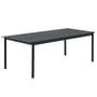 Linear Rectangular table metal black / Steel - 220 x 90 cm - Muuto