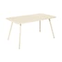 Table rectangulaire Luxembourg métal beige / 143 x 80 cm (6 personnes)  - Trou parasol - Fermob