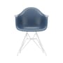 RE DAR - Eames Plastic Armchair Armchair plastic material blue / (1950) - White legs / Recycled - Vitra