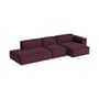 Canapé d'angle Mags Soft Low Armrest n°4 bordaeux / 3 places -  L 331 cm/ Accoudoir droite - Hay