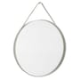 Miroir mural Strap n°2 métal gris / Ø 70 cm - Sangle en tissu - Hay