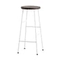 Tabouret de bar Cornet métal blanc bois naturel / H 75 cm - Hay