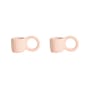Donut Small Espresso cup ceramic pink / Ø  6 x H 5.5 cm - Set of 2 - Petite Friture