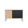Buffet Gabin métal gris bois naturel / Haut - 3 tiroirs - L 120 cm - Hartô