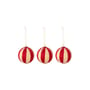 Boule de Noël Wynn rouge / Se de 3 - Ø 8 cm - Bloomingville