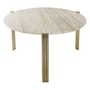 Tavolino Tribus pietra oro beige / Ø 80 x H 45 cm - Travertino - AYTM
