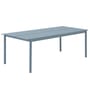 Tavolo rettangolare Linear metallo blu / Acciaio - 220 x 90 cm - Muuto