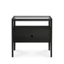 Comodino Spindle legno nero / Rovere massello & vetro - 1 cassetto - Ethnicraft