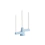 Brute Candelabra ceramic blue / H 12 cm - 3 Candles - & klevering
