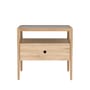 Spindle Bedside table natural wood / Solid oak & glass - 1 drawer - Ethnicraft