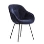 Fauteuil rembourré About a chair AAC127 Soft tissu bleu / Dossier haut - Velours intégral matelassé & métal - Hay