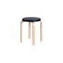 Stappelbarer Hocker E 60 holz schwarz / Alvar Aalto, 1933 - 4 Füße - ARTEK
