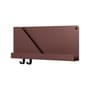 Étagère Folded métal rouge / L 51 x H 22 cm - 2 crochets + compartiment - Muuto