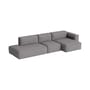 Canapé d'angle Mags Soft Low Armrest n°4 gris foncé / 3 places -  L 331 cm/ Accoudoir droite - Hay