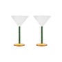Set de 2 coupes à champagne Bold vert & jaune / 15 cl - & klevering