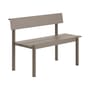 Banc avec dossier Linear métal beige / L 110 cm - Muuto