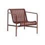 Palissade Cord Low armchair textile red / Rope Recycled fabric - Hay