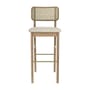 Chaise de bar rembourrée Cannage cuir blanc / H 65 cm - RED Edition