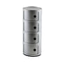 Componibili Storage plastic material grey silver 4 drawers - H 77 cm - Kartell